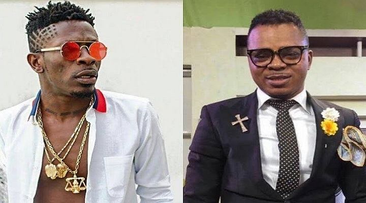 Dancehall artiste, Shatta Wale (Left) And Bishop Daniel Obinim (Right)