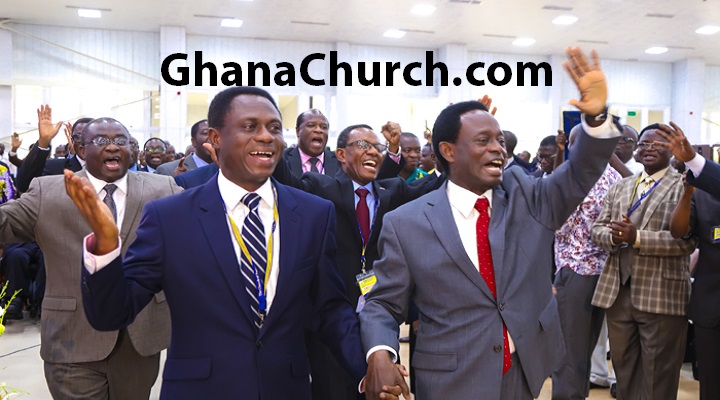 Apostle Eric Kwabena Nyamekye (Left) is succeeding Apostle Prof. Opoku Onyinah (Right)