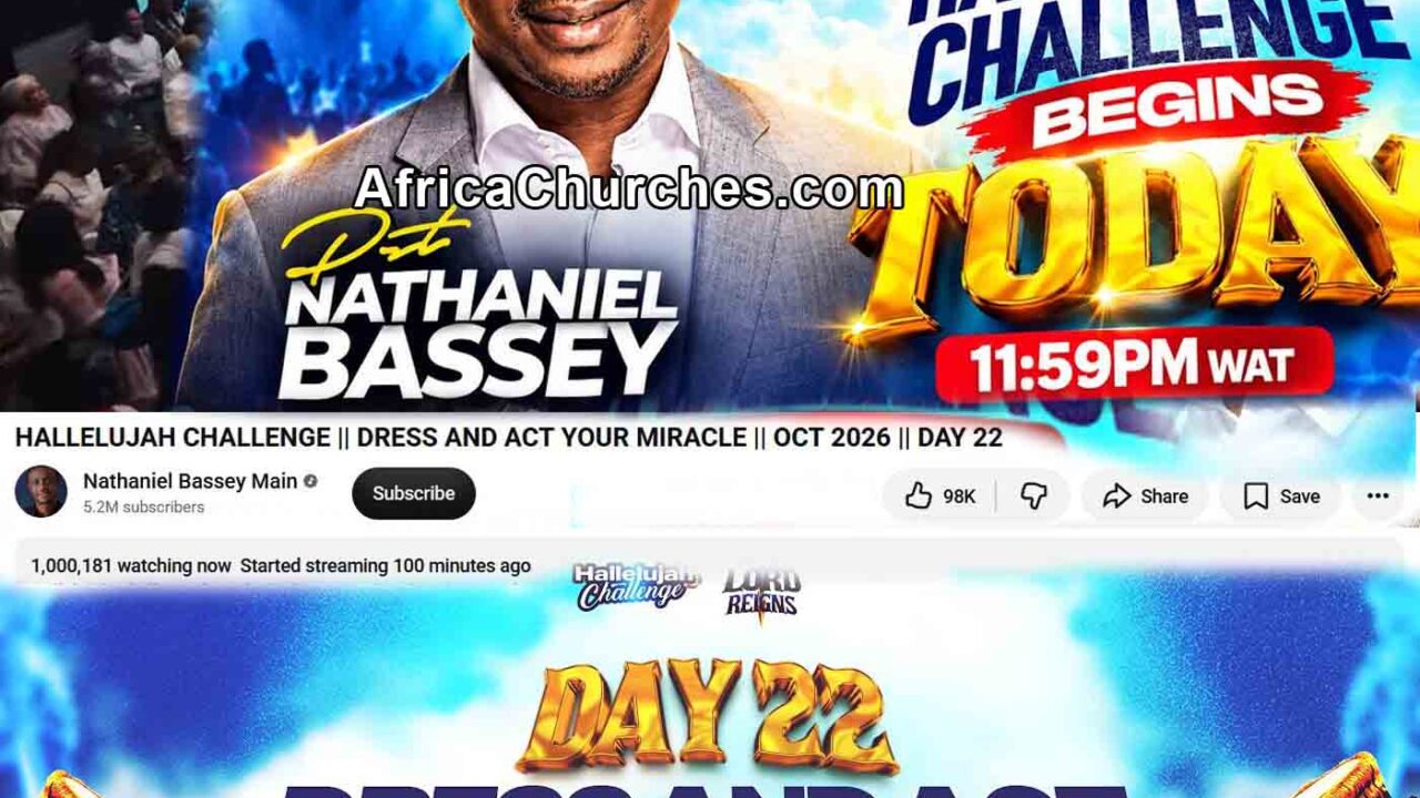 Nathaniel Bassey Leads Millions in “Dress and Act Your Miracle” at Hallelujah Challenge Day 22 (Video)